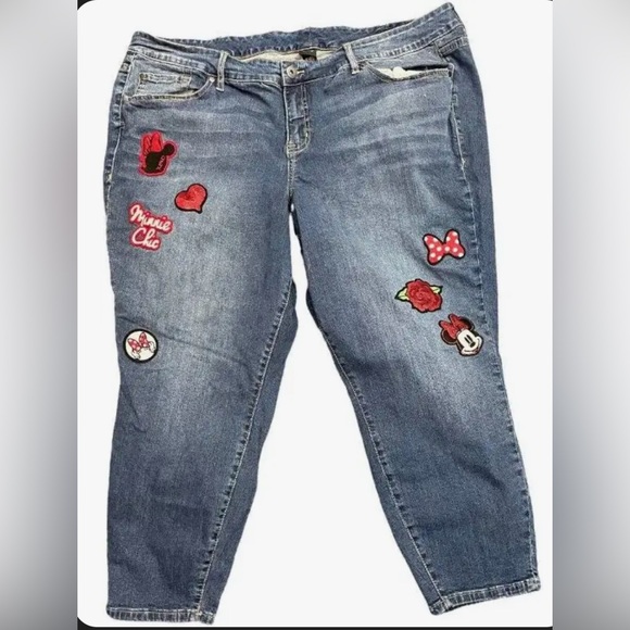 Disney Torrid Women’s Plus Size Blue Jeans with Minnie Mouse Patches EUC… - Picture 3 of 15